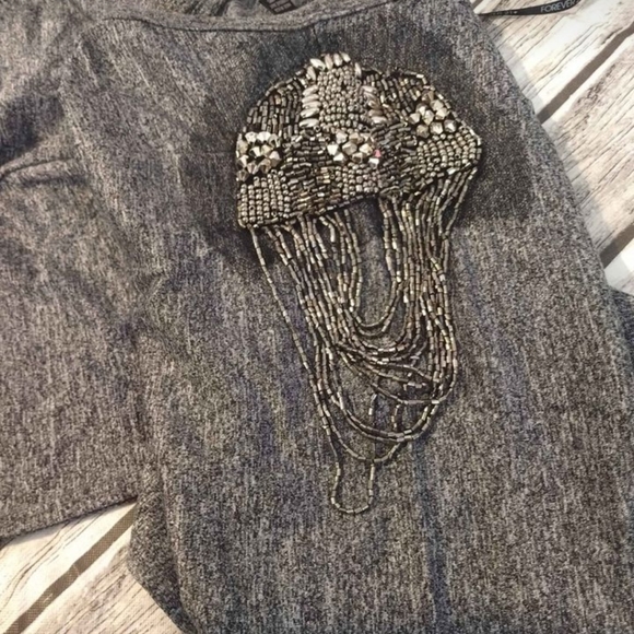 Forever 21 Plus single beaded shoulder cinch waist winged sleeve dress top blous - Picture 3 of 4